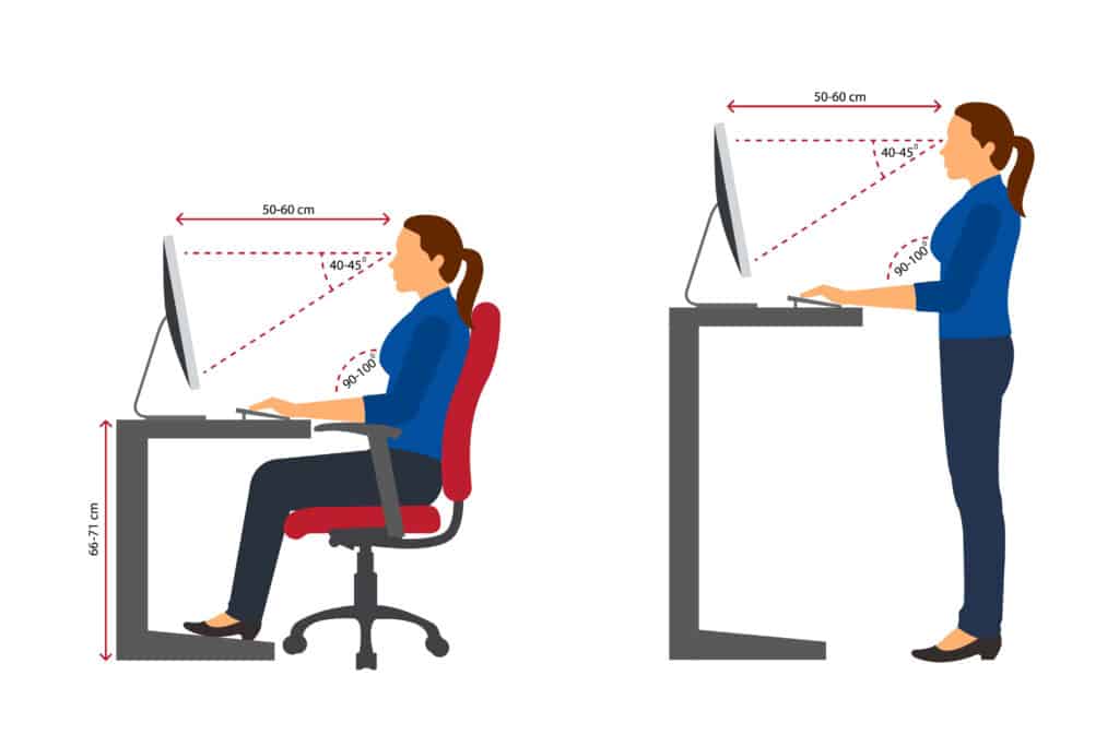 correct sitting and standing positions